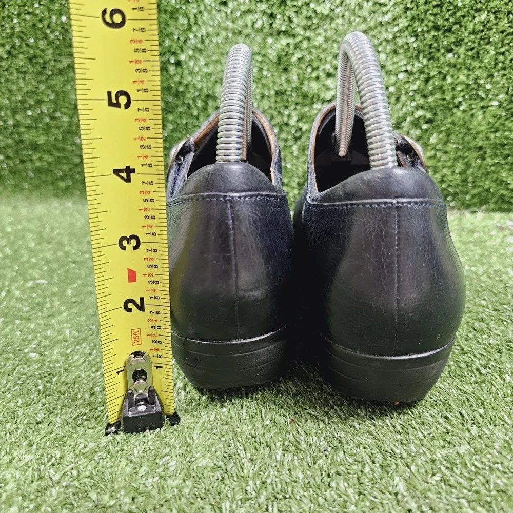 Dansko Fawna Mary Jane Dark Navy Leather‎ Wedge Comfort Shoes Womens 38 Size 8